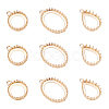 12Pcs 3 Styles Brass Open Back Bezel Pendant Cabochon Settings KK-FH0003-42-1
