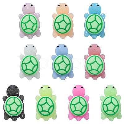 10Pcs 10 Colors Luminous Silicone Beads SIL-CJ0003-08-1