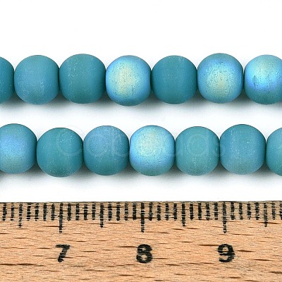 Frosted Opaque Glass Beads Strands GLAA-T032-P6mm-MBB13A-1