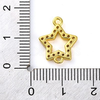 Brass Micro Pave Clear Cubic Zirconia Star Links Connector Charms KK-A230-03B-G-1