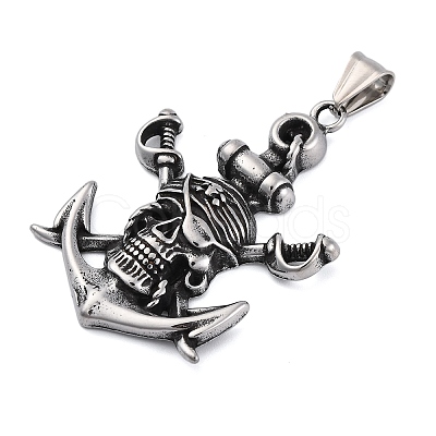 304 Stainless Steel Big Pendants STAS-P367-01AS-1