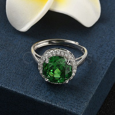925 Sterling Silver Micro Pave Cubic Zirconia Finger Rings RJEW-B134-01B-05-1