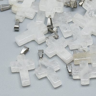 Natural Quartz Crystal Pendants X-G-T080-21-1