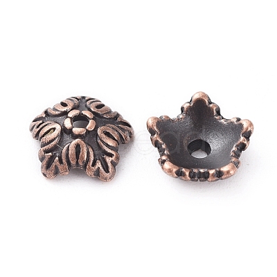 Tibetan Style Bead Caps TIBEB-A24621-R-FF-1