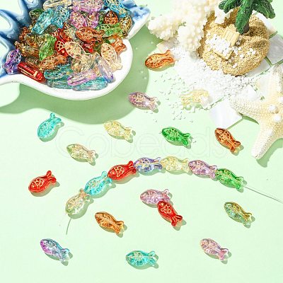 90Pcs 9 Colors Metal Enlaced Handmade Lampwork Beads LAMP-CJ0003-07-1