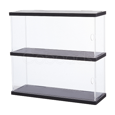 2-Tier Transparent Acrylic Minifigures Display Case ODIS-WH0043-64-1