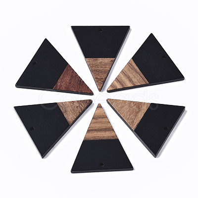 Resin & Walnut Wood Pendants RESI-T035-06C-A-1