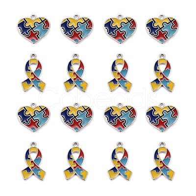 8Pcs 2 Style Enamel Alloy Pendants ENAM-LS0001-09P-1