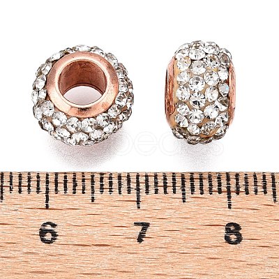 Polymer Clay Rhinestone European Beads X-RB-S055-16B-1