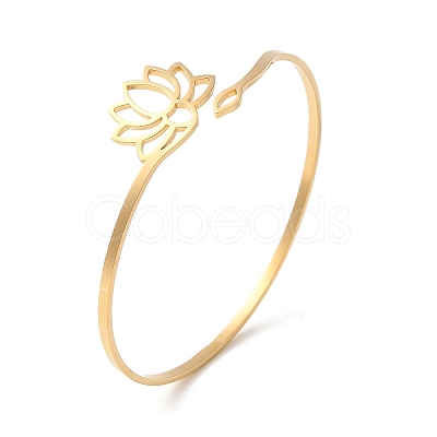 304 Stainless Steel Cuff Bangle BJEW-K234-01G-1