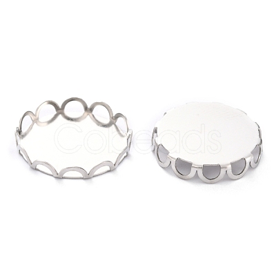 Non-Tarnish 304 Stainless Steel Cabochon Settings STAS-Y001-09E-P-1