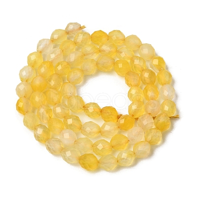 Dyed & Heated Natural Yellow Agate Beads Strands G-K376-F20-01-1