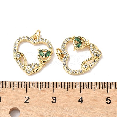 Brass Micro Pave Cubic Zirconia Pendants KK-Q068-51A-G-1