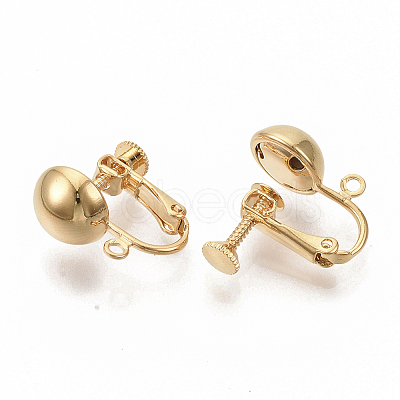 Brass Screw On Clip Earring Converter X-KK-T051-43G-NF-1