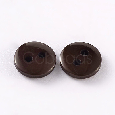 2-Hole Flat Round Resin Sewing Buttons for Costume Design BUTT-E119-24L-02-1