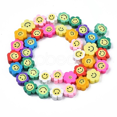 Handmade Polymer Clay Bead Strands CLAY-N006-73K-1