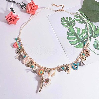 Printed Cowrie Shell Beads SHEL-PH0001-08-1