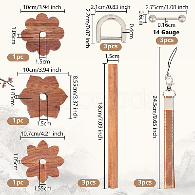 DIY Wooden Yarn Holder Kits TOOL-OC0002-04-1