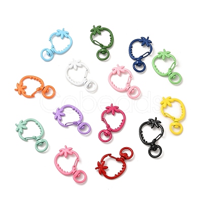 Spray Painted Alloy Swivel Lobster Claw Clasps X-FIND-A027-03-1