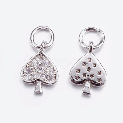 Brass Micro Pave Cubic Zirconia Charms ZIRC-G128-05P-1