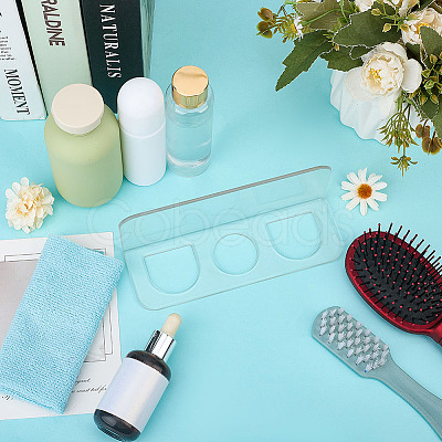 3-Slot Rectangle Acrylic Wall Mounted Comb Organizer Holder for Bathroom ODIS-WH0043-218B-1
