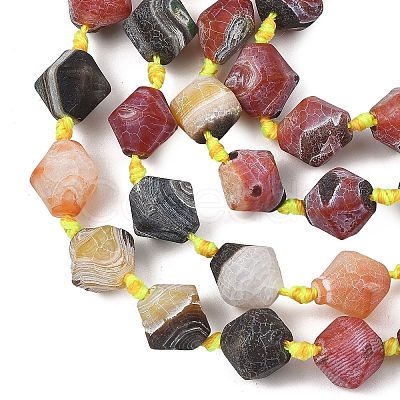 Natural Weathered Banded Agate Beads Strands GG-T001-04-1