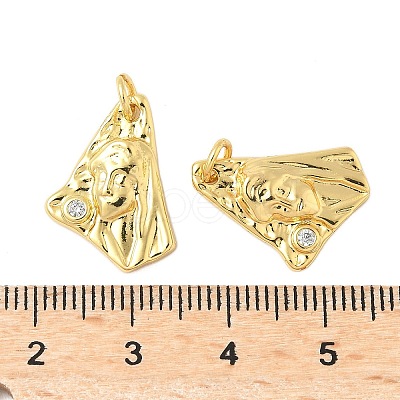 Brass Micro Pave Clear Cubic Zirconia Pendants KK-B139-24B-G-1