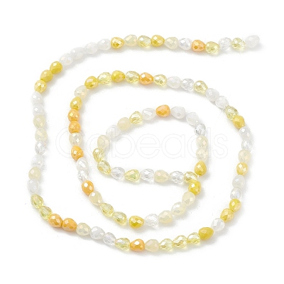 Gradient Color Electroplate Glass Bead Strands X-GLAA-E042-04D-1