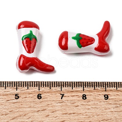 Boot Baking Paint Glass Enamel Beads LAMP-C020-02R-1