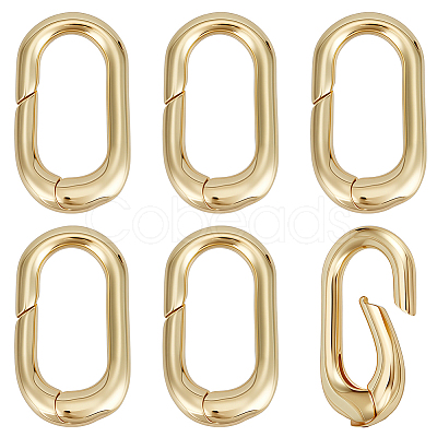 6Pcs Brass Spring Gate Rings KK-BC0014-89-1