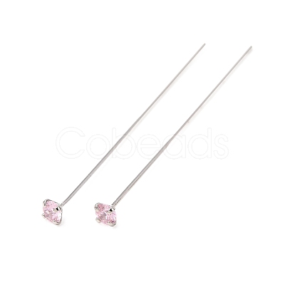 Brass Micro Pave Cubic Zirconia Stud Earring Findings CU-CBA4618-01P-02-1