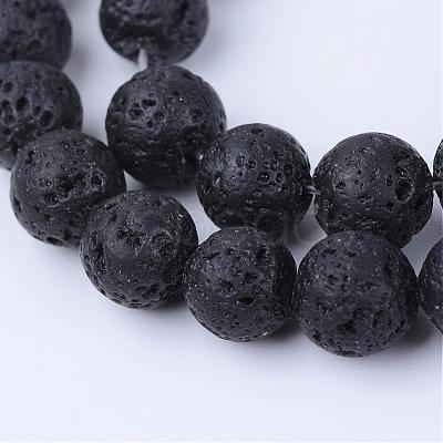 Natural Lava Rock Beads Strands G-Q462-4mm-24-1