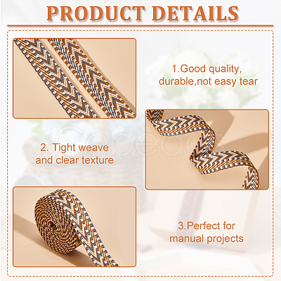 8 Yards 4 Colors Ethnic Style Embroidery Polyester Ribbons OCOR-BC0005-65-1