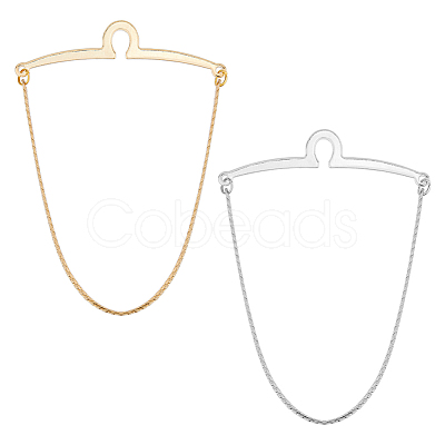 2Pcs 2 Colors Brass Button Attachment Tie Clips AJEW-HS0001-13A-1