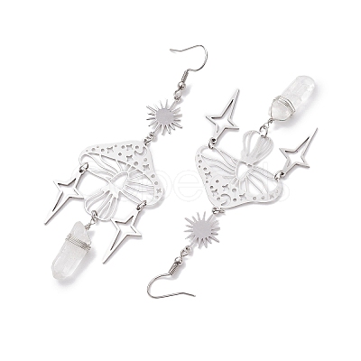 201 Stainless Steel Mushroom Dangle Earring EJEW-JE05759-1
