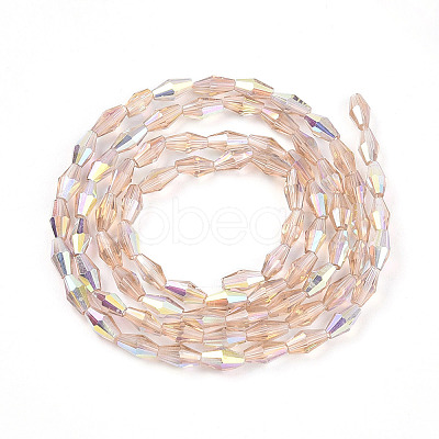 Transparent Electroplate Glass Beads Strands GLAA-K064-05A-01E-1