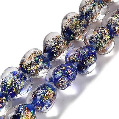 Handmade Dichroic Foil Glass Beads Strands DICH-U001-03J-1
