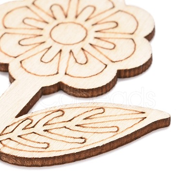 DIY Unfinished Wood Flowers Cutout WOOD-P017-06-1