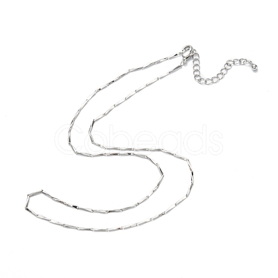 Brass Bar Link Chain Necklaces NJEW-K123-04P-1