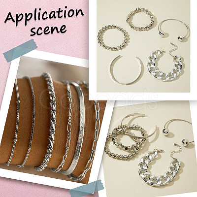 2 Sets 2 Styles Alloy Chain Bracelets & Bangles Set for Women BJEW-SP0001-34A-1
