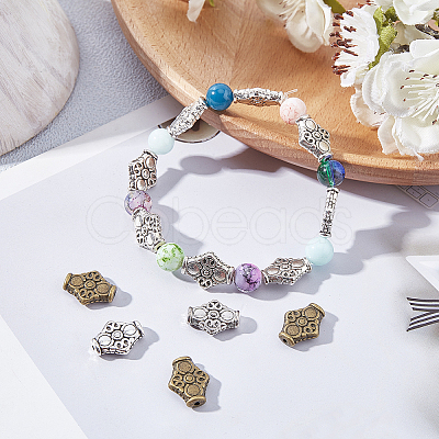 Tibetan Style Alloy Beads TIBEB-FH0001-27-RS-1