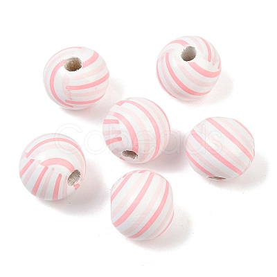 Christmas Printed Schima Wood European Beads WOOD-I015-01K-1