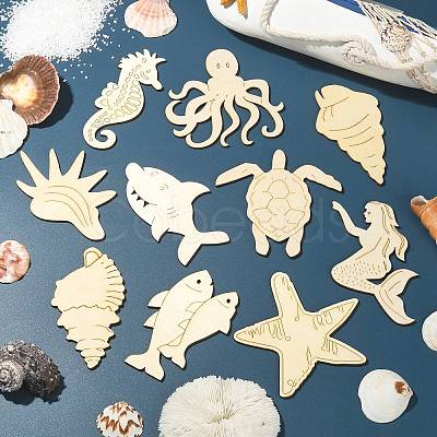 Unfinished Wooden Ocean Creature Cutouts WOOD-CJC0010-02-1