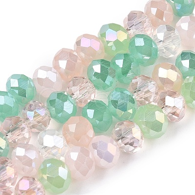 Electroplate Glass Beads Strands GLAA-T023-D16-04-1