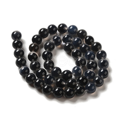 Natural Dyed & Heated Runny Agate Beads Strands G-K356-A02-02-1