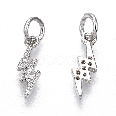 Brass Micro Pave Cubic Zirconia Charms ZIRC-R109-017P-NF-1
