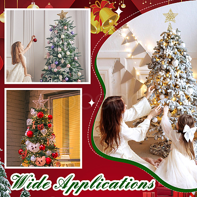 Glitter Iron Christmas Treetop Star Ornament AJEW-WH0031-83-1