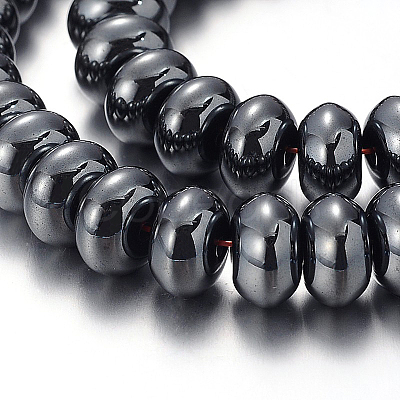 Pearlized Non-magnetic Synthetic Hematite Rondelle Beads Strands G-F230-02-1