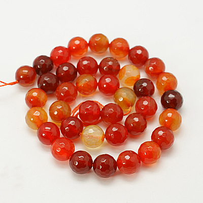 Natural Agate Beads Strands G-G392-6mm-M-1