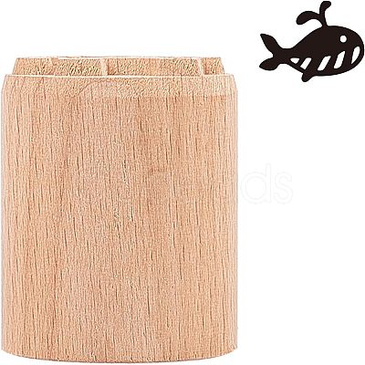 Wood Wax Seal Stamp AJEW-WH0122-002-1
